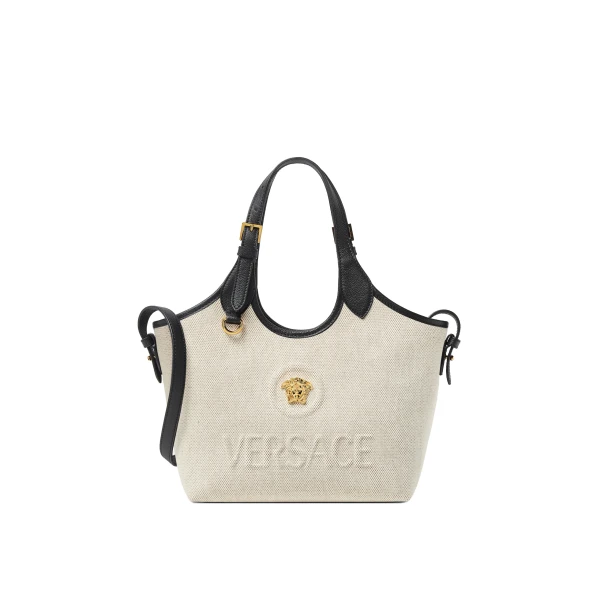 La Medusa Canvas Mini Tote in Beige