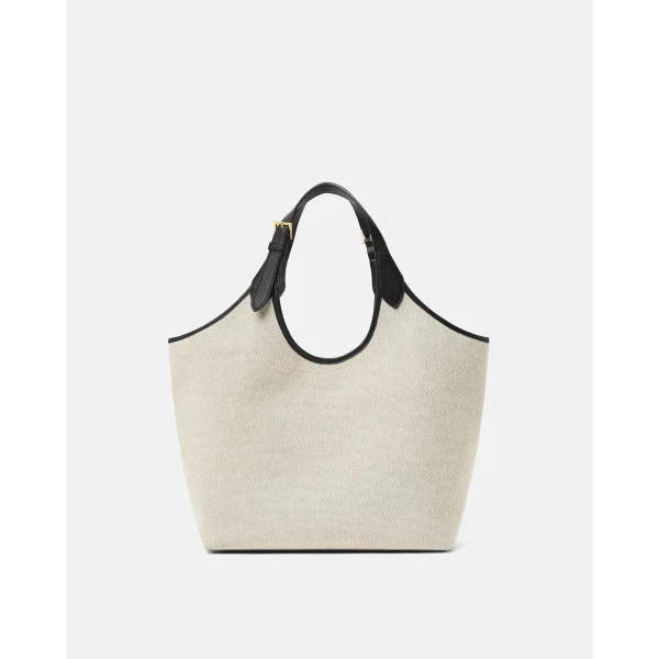 Versace La Medusa Canvas Tote in Beige, view 6 | Totes & Top-Handle Bags