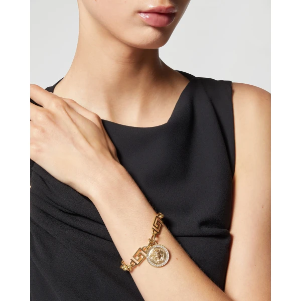Versace La Medusa Crystal Bracelet in Gold, view 2 | Bracelets
