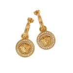 Versace La Medusa Crystal Earrings in Gold, Ref. DG2D748 | Earrings | Coveti