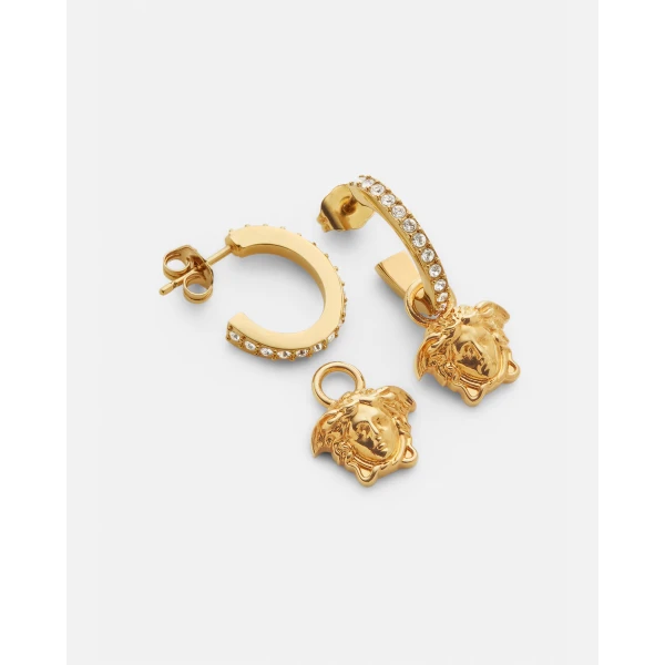 Versace La Medusa Crystal Earrings in Gold, Ref. DG2I135, view 2 | Earrings