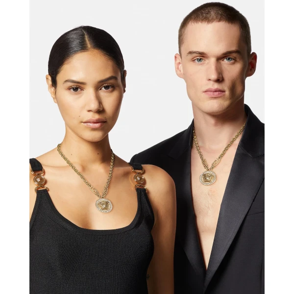 Versace La Medusa Crystal Necklace in Gold, Ref. DG1E009, view 3 | Necklace