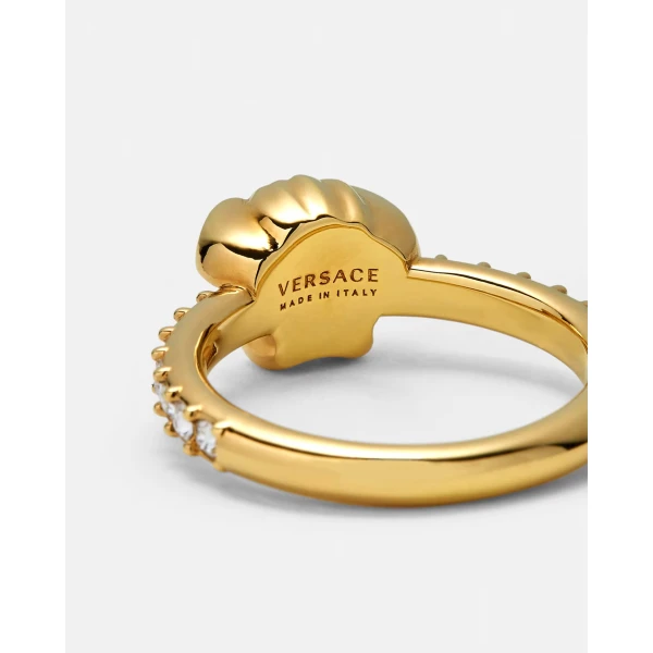 Versace La Medusa Crystal Ring in Gold, view 2 | Rings