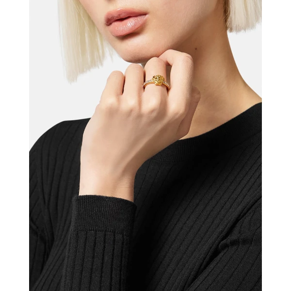 Versace La Medusa Crystal Ring in Gold, view 3 | Rings
