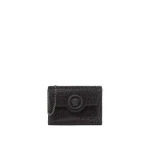 Versace La Medusa Embellished Satin Clutch in Black | Clutch Bags | Coveti