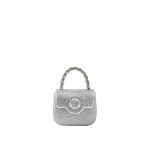 Versace La Medusa Embellished Satin Mini Bag in White | Mini Bags | Coveti