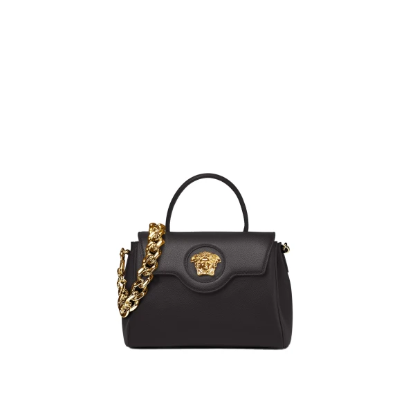 La Medusa Leather Top-Handle in Black