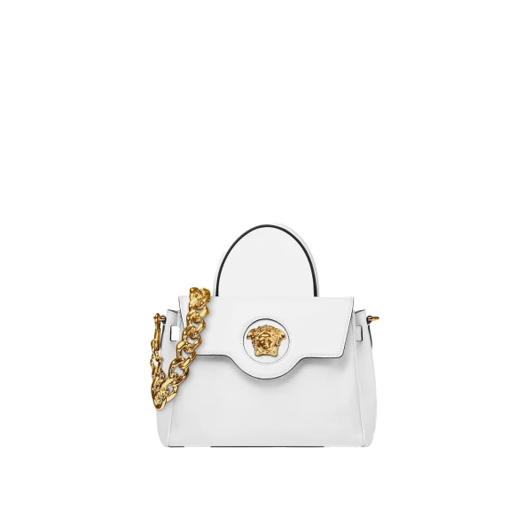 La Medusa Leather Top-Handle in White
