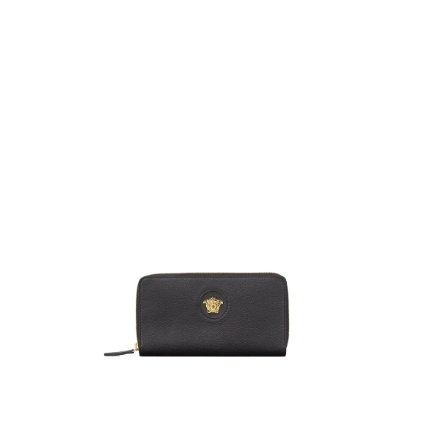 La Medusa Leather Wallet in Black