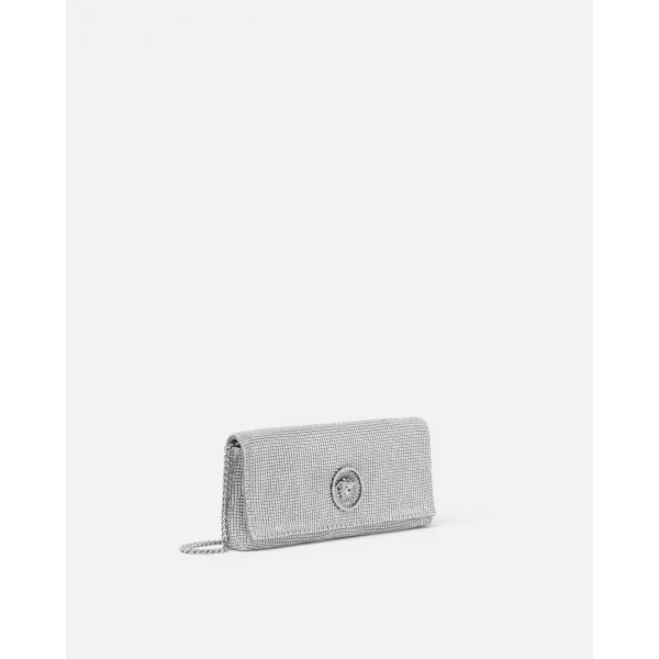 Versace La Medusa Metal Mesh Clutch in Gold, Ref. 1E56V, view 2 | Clutch Bags