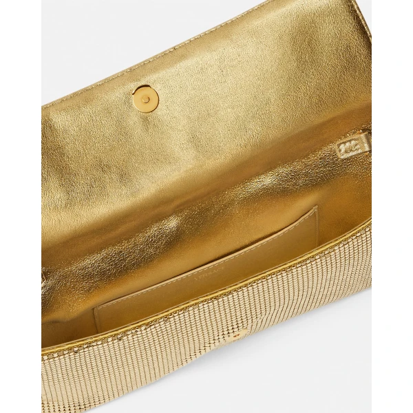 Versace La Medusa Metal Mesh Clutch in Gold, Ref. 1X00V, view 3 | Clutch Bags