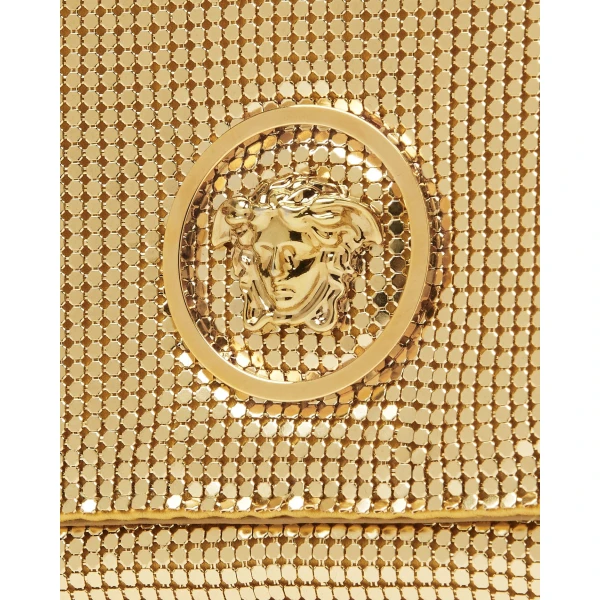 Versace La Medusa Metal Mesh Clutch in Gold, Ref. 1X00V, view 4 | Clutch Bags