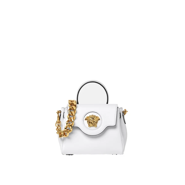 La Medusa Small Leather Top-Handle in White