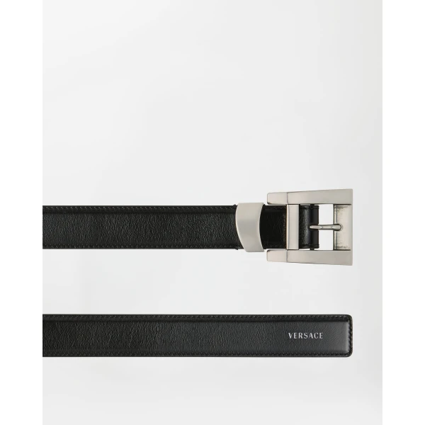 Versace Leather Belt 3 cm in Black, Ref. 1B00K, view 3 | Belts