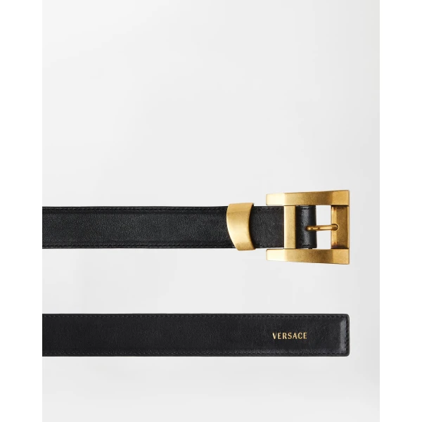Versace Leather Belt 3 cm in Black, Ref. 1B55J, view 3 | Belts