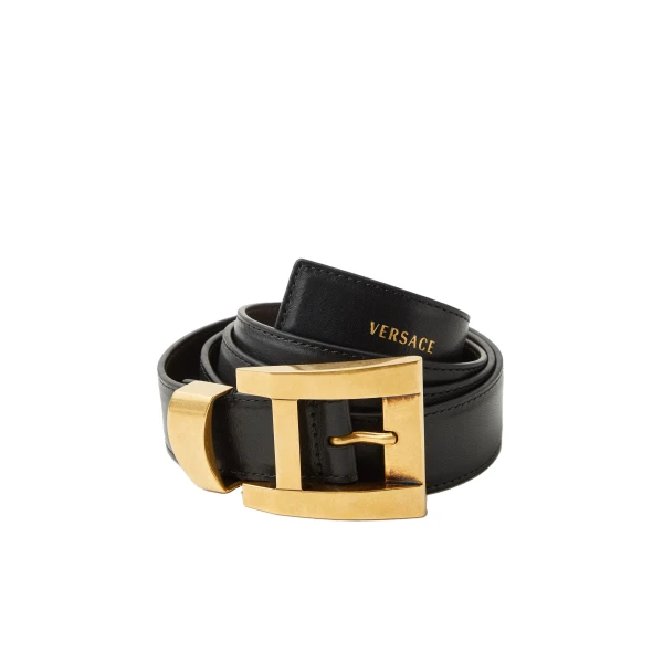 Versace Leather Belt 3 cm in Black, Ref. 1B55J | Belts | Coveti
