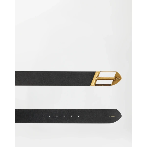 Versace Leather Belt 5 cm in Black, view 3 | Belts