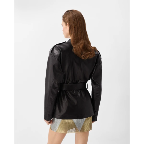 Versace Leather Blouson in Black Calf Leather, view 3 | Leather Jackets