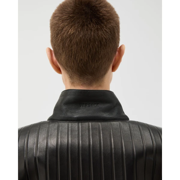 Versace Leather Blouson in Black Lambskin, view 5 | Leather Jackets