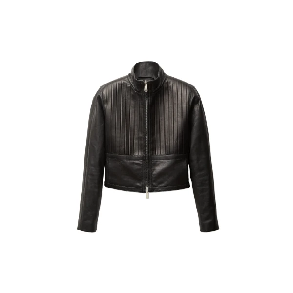 Versace Leather Blouson in Black Lambskin | Leather Jackets | Coveti