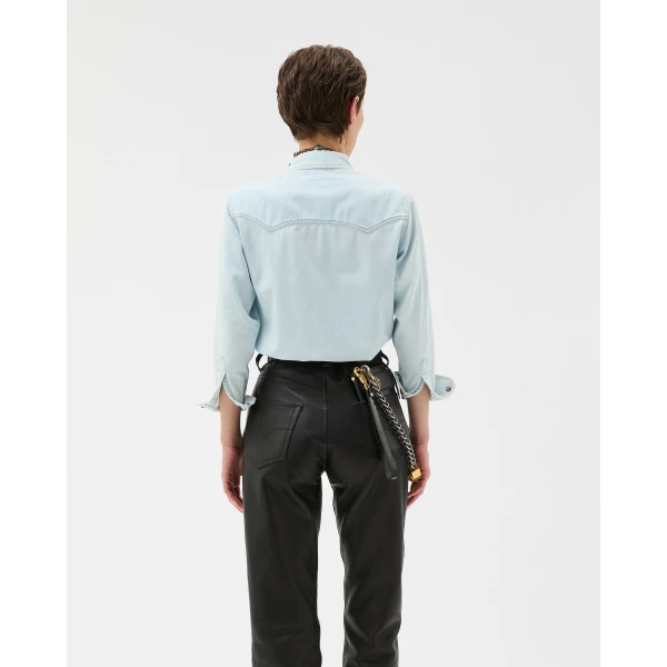 Versace Leather Pants in Black, view 3 | Pants