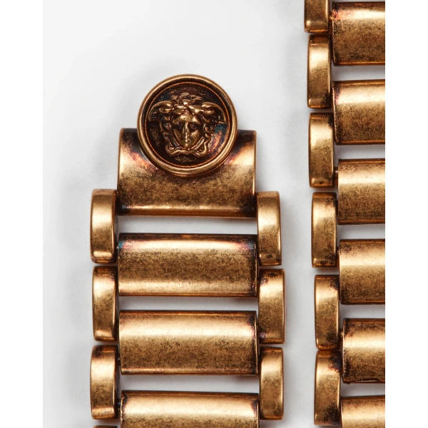 Versace Link Earrings in Gold, view 3 | Earrings