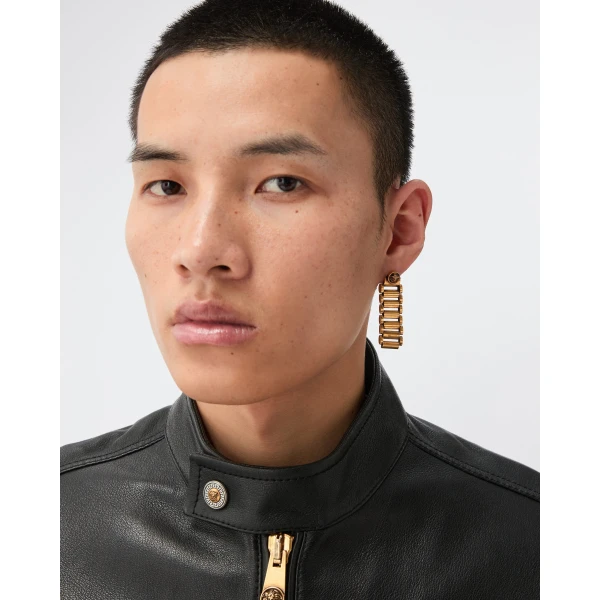 Versace Link Earrings in Gold, view 4 | Earrings