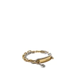 Versace Logo Tag Bracelet in Silver and Gold | Bracelets | Coveti