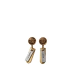 Versace Logo Tag Earrings in Gold | Earrings | Coveti