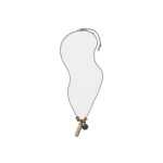 Versace Logo Tag Necklace in Silver and Gold | Necklace | Coveti
