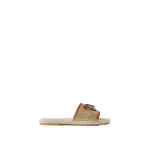 Versace Lola Suede Flat Sandals in Beige | Flats | Coveti