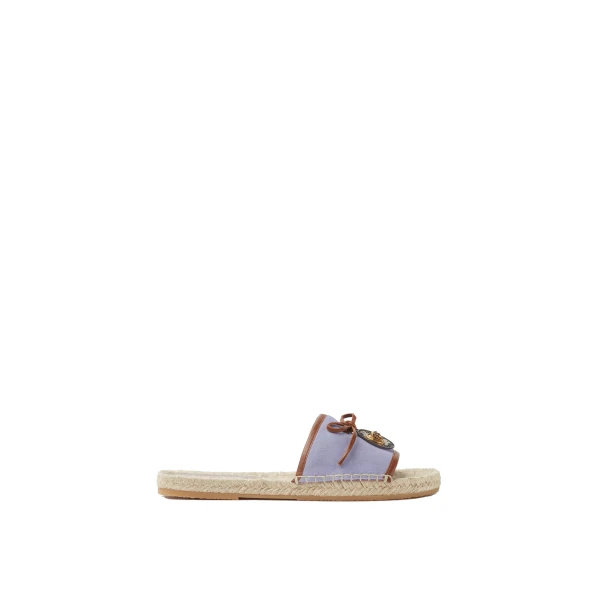 Lola Suede Flat Sandals in Lilac