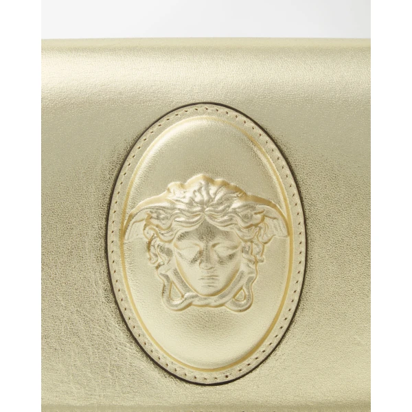 Versace Lou Metallic Nappa Mini Bag in Gold, view 3 | Mini Bags