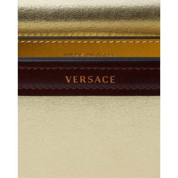 Versace Lou Metallic Nappa Mini Bag in Gold, view 6 | Mini Bags