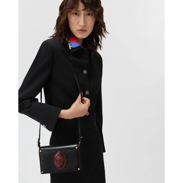 Versace Lou Nappa Mini Bag in Black and Brown, view 2 | Mini Bags