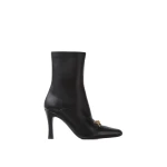 Versace Marisa Leather Ankle Boots 90 mm in Black | Boots | Coveti