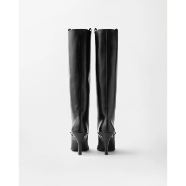 Versace Marisa Leather Boots 90 mm in Black, view 5 | Boots