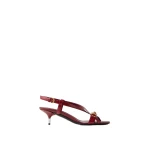 Versace Marisa Leather Sandals 50 mm in Burgundy | Sandals | Coveti