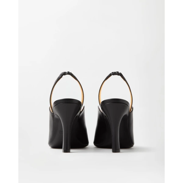 Versace Marisa Leather Slingbacks 90 mm in Black, view 5 | Heels