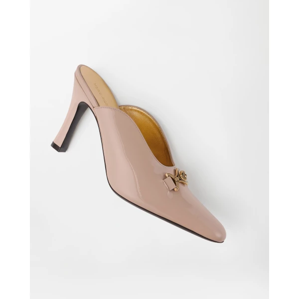 Versace Marisa Patent Mules 90 mm in Beige, view 4 | Mules