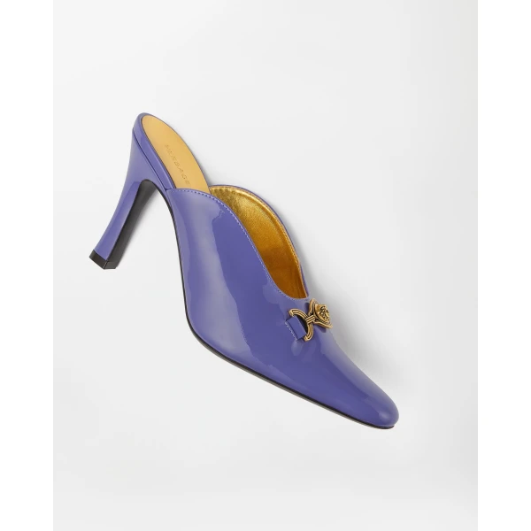 Versace Marisa Patent Mules 90 mm in Lilac, view 4 | Mules