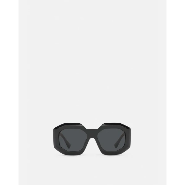 Versace Maxi Medusa Biggie Squared Sunglasses in Black, view 2 | Sunglasses