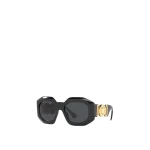 Versace Maxi Medusa Biggie Squared Sunglasses in Black | Sunglasses | Coveti