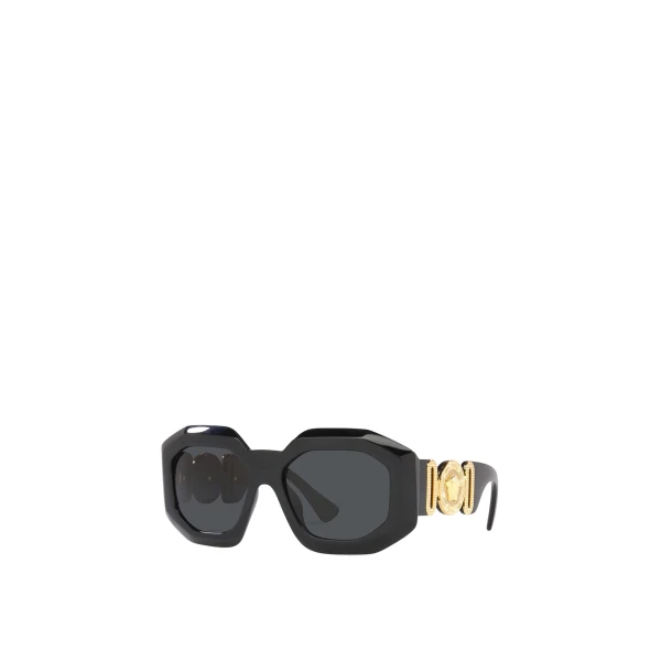 Versace Maxi Medusa Biggie Squared Sunglasses in Black | Sunglasses | Coveti