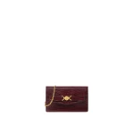 Versace Medusa '95 Croc-Effect Clutch in Burgundy | Clutch Bags | Coveti