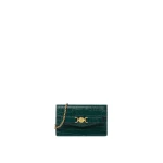Versace Medusa '95 Croc-Effect Clutch in Green | Clutch Bags | Coveti