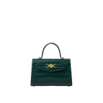 Versace Medusa '95 Croc-Effect Top-Handle in Green | Totes & Top-Handle Bags | Coveti