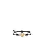Versace Medusa '95 Crystal Leather Bracelet in Black | Bracelets | Coveti
