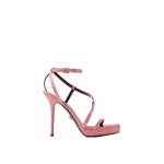 Versace Medusa '95 Embellished Leather Sandals 115 mm in Pink | Sandals | Coveti