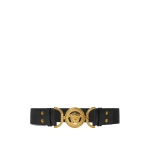 Versace Medusa '95 Leather Belt 4 cm in Black and Gold | Belts | Coveti